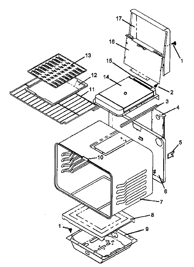CABINET ASSY Diagram and Parts List for AGS761L1 P1141274N L Amana Range