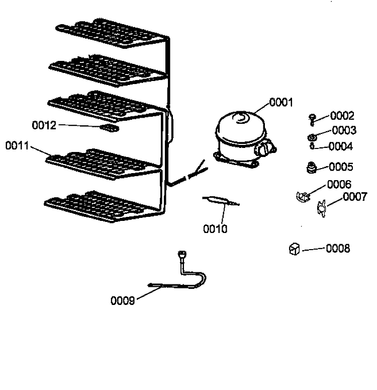 UNIT COMPARTMENT AND SYSTEM Diagram and Parts List for ESU20JW P1179618W Amana Freezer