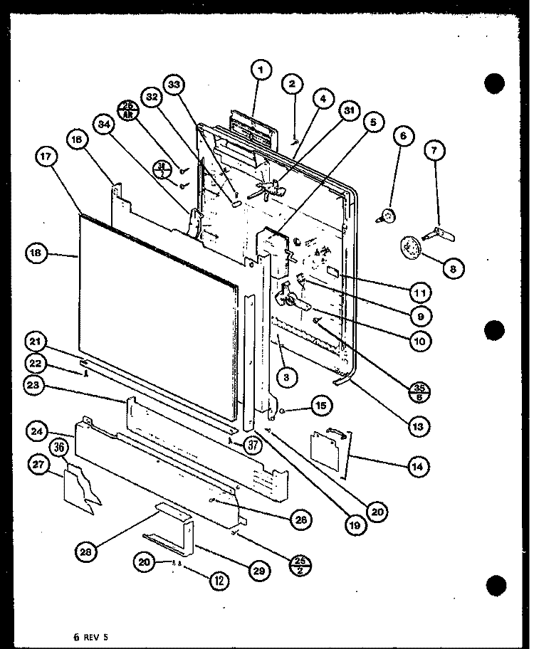 Page 2 Diagram and Parts List for DU5000 P7712005W Amana Dishwasher