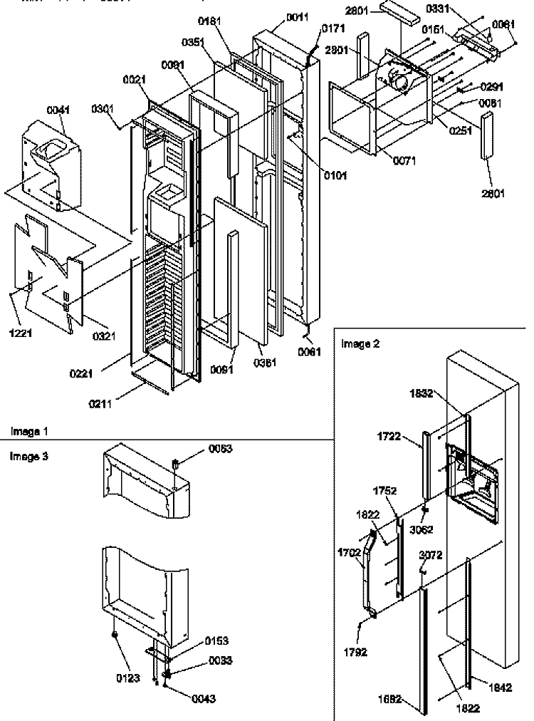 FZ DOOR Diagram and Parts List for SSD21SW P1193908W W Amana Refrigerator