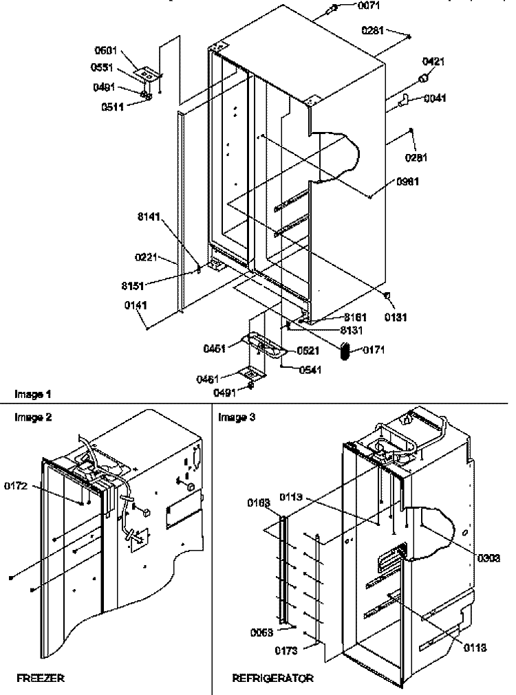 CABINET PARTS Diagram and Parts List for SSD21SW P1193908W W Amana Refrigerator