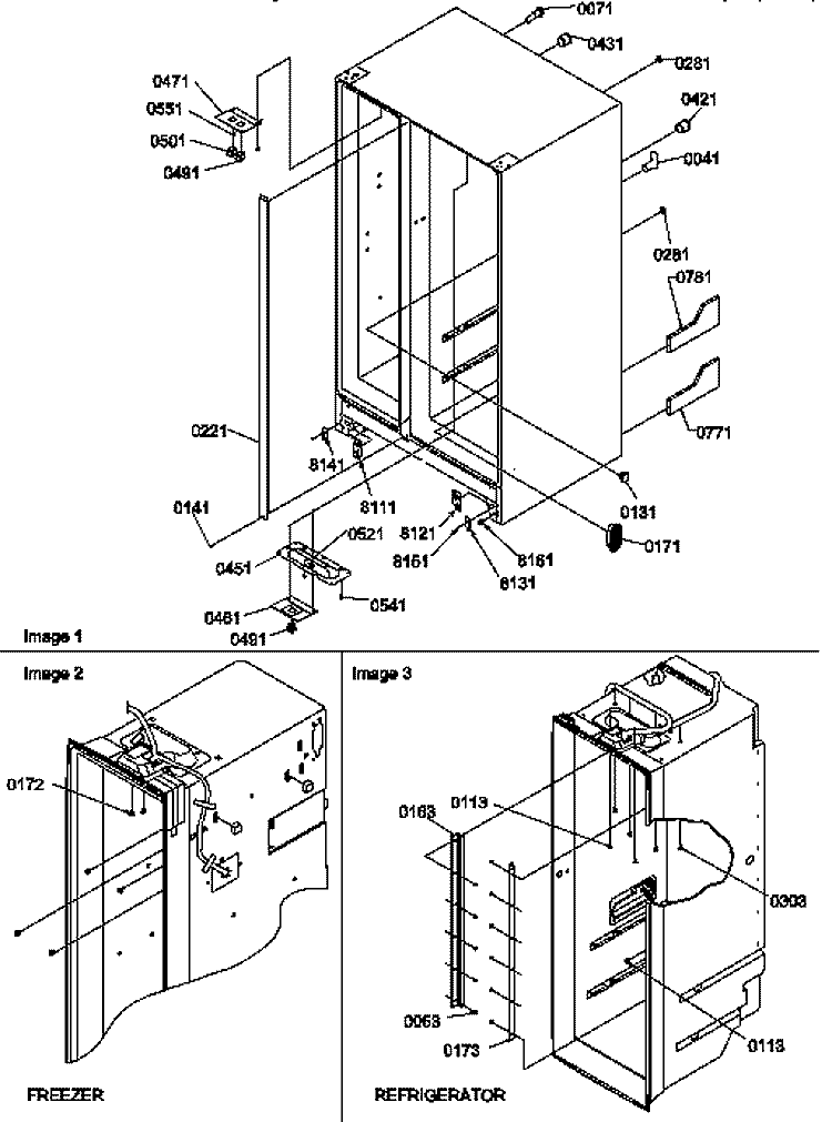 CABINET PARTS Diagram and Parts List for SXD20TL P1302901W L Amana Refrigerator