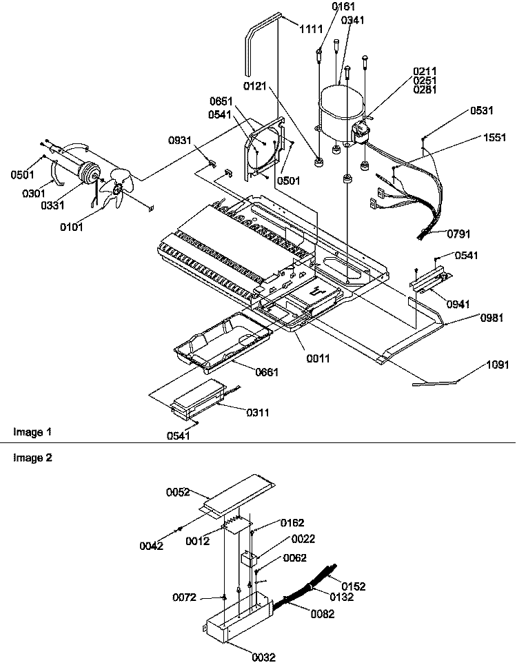 MACHINE COMPARTMENT Diagram and Parts List for SXD20TL P1302901W L Amana Refrigerator