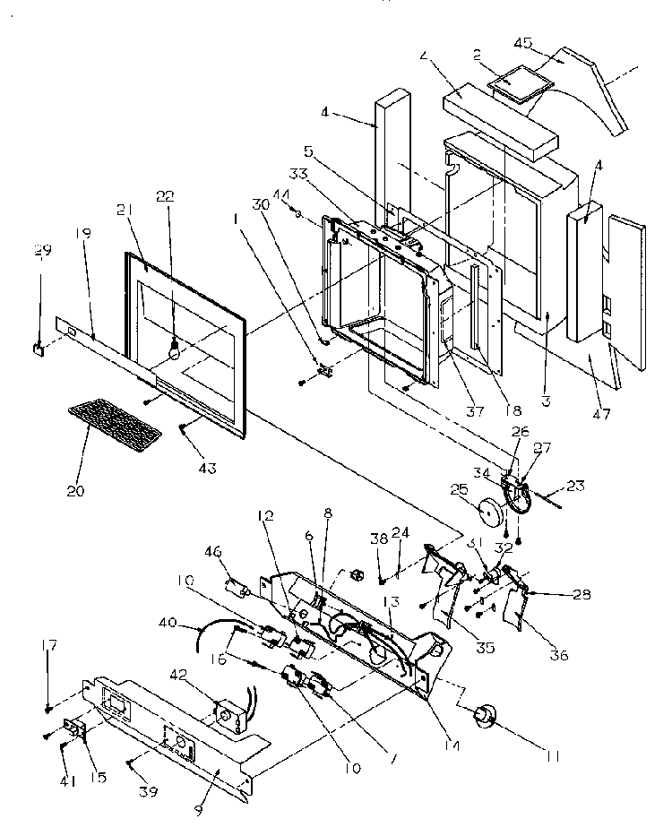Ice And Water Cavity Diagram and Parts List for GSDE3201SW-P1190901WW  Amana Refrigerator