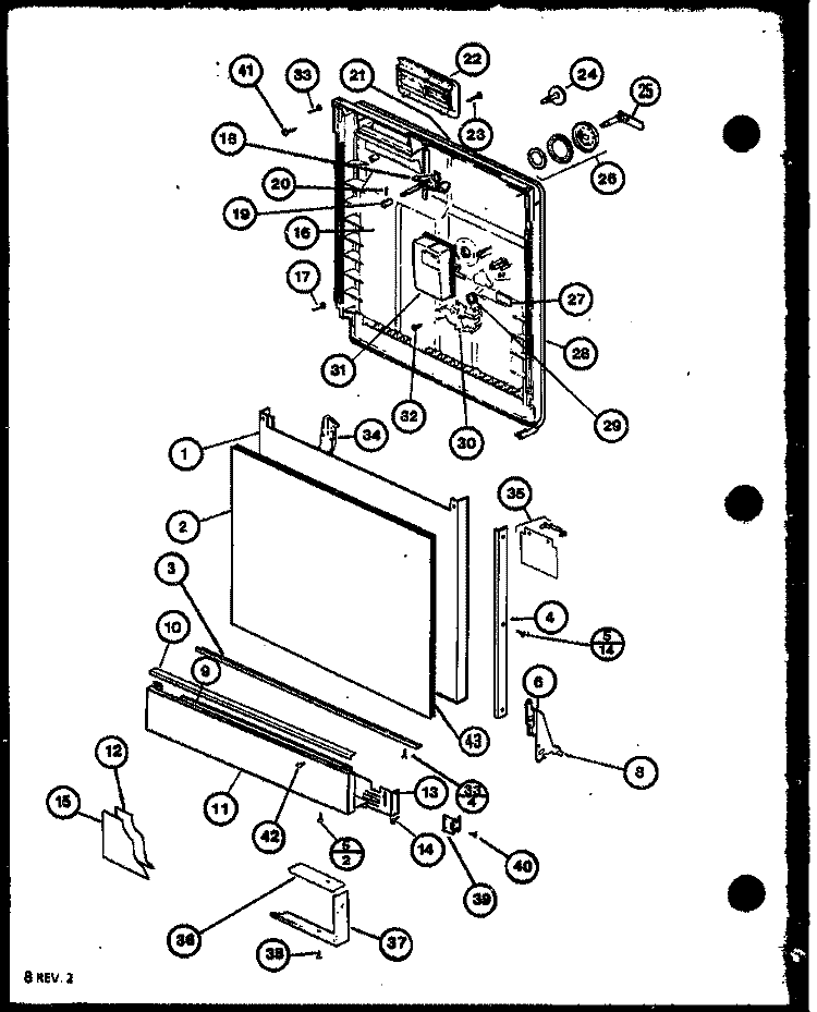 Page 3 Diagram and Parts List for DU6000 P7712006W Amana Dishwasher