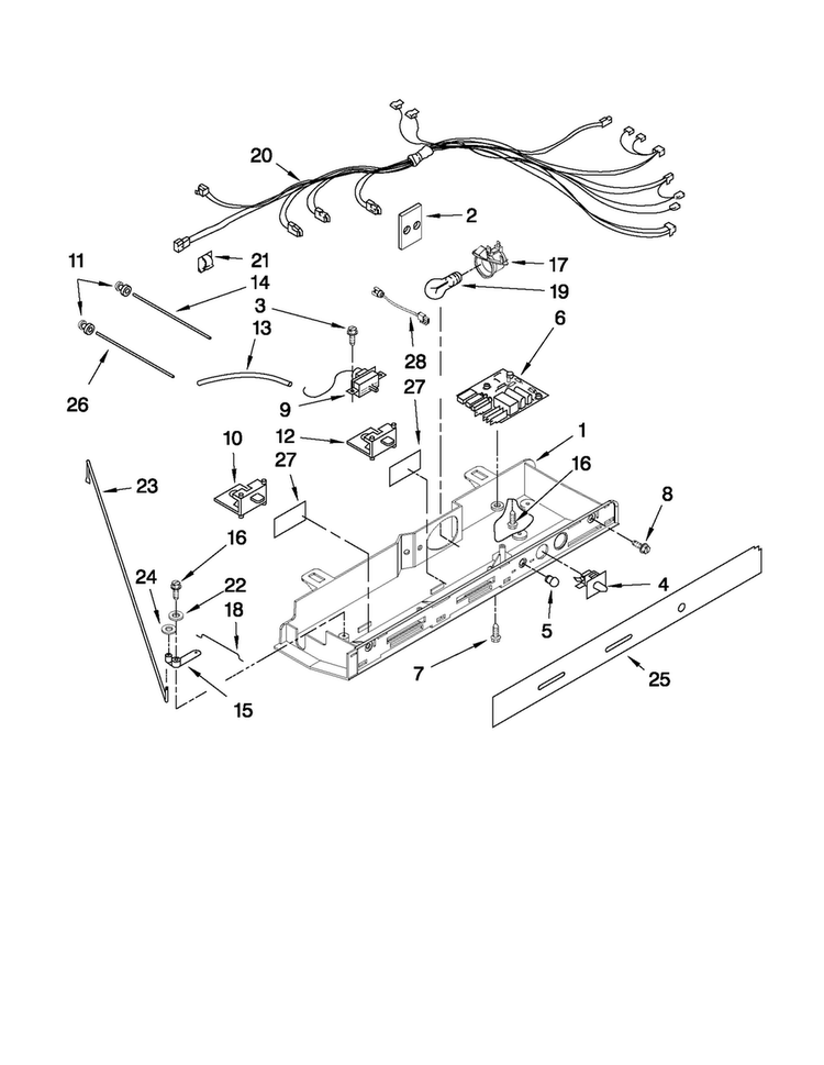 Control Parts Diagram and Parts List for MSF22C2EXM01  Maytag Refrigerator