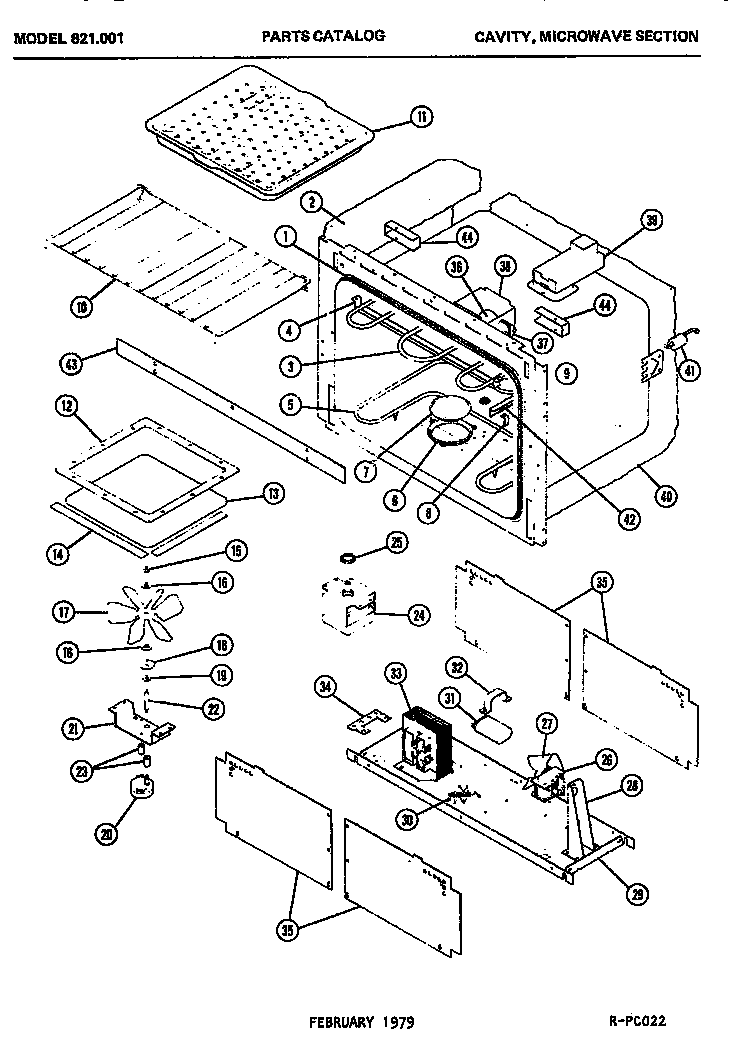 04 - Page 1 Diagram and Parts List for 621001  Maytag Microwave