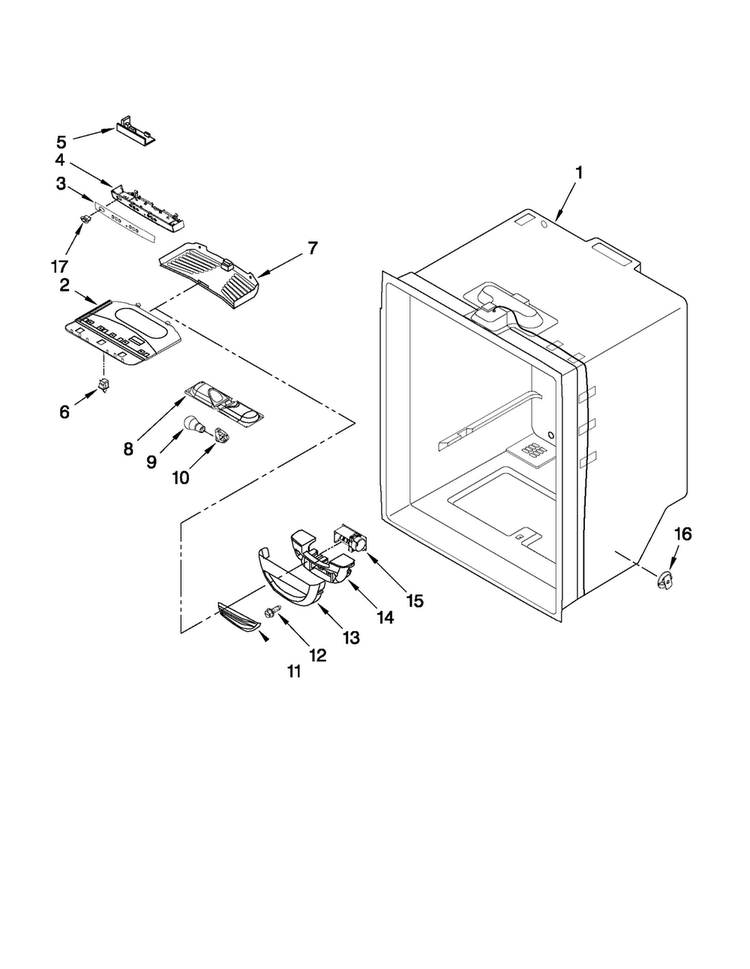 Refrigerator Liner Parts Diagram and Parts List for AFF2534FES8  Amana Refrigerator