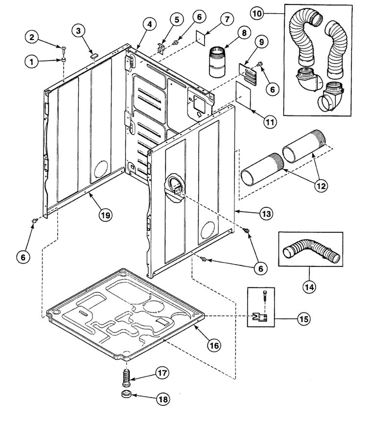 Cabinet Diagram and Parts List for SSE907LF1500  Speed Queen Dryer