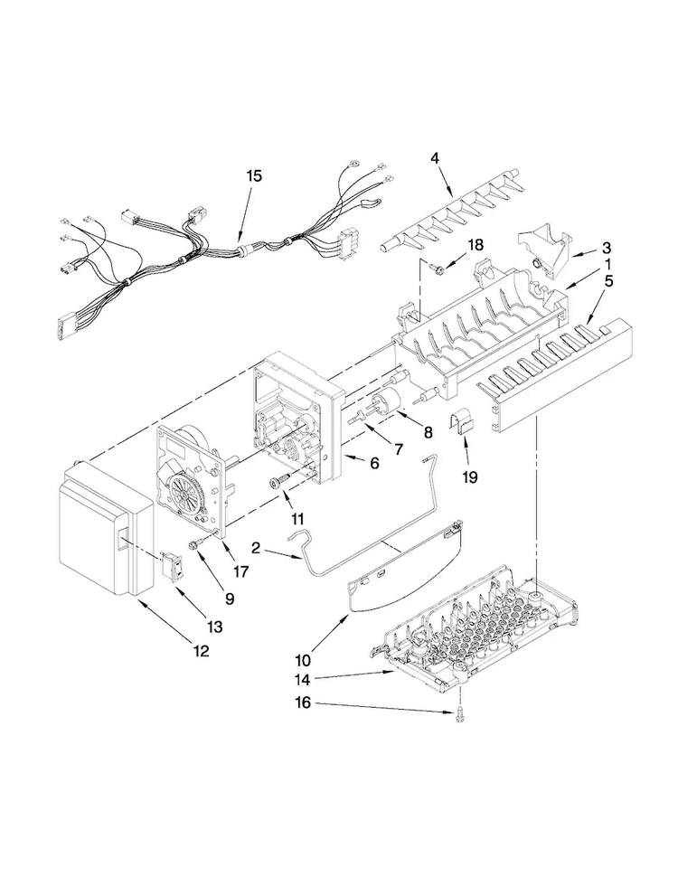 Icemaker Parts Diagram and Parts List for MFI2067AES10  Maytag Refrigerator