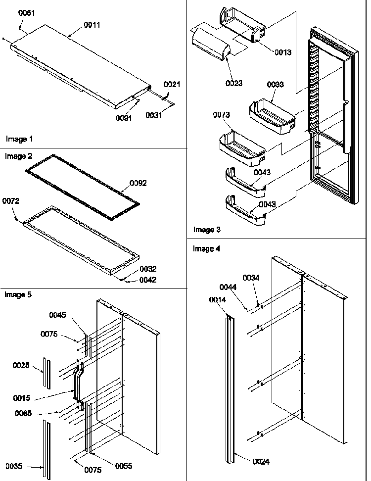 Refrigerator Door, Door Trim And Handles Diagram and Parts List for SRD522VW-P1320301WW  Amana Refrigerator