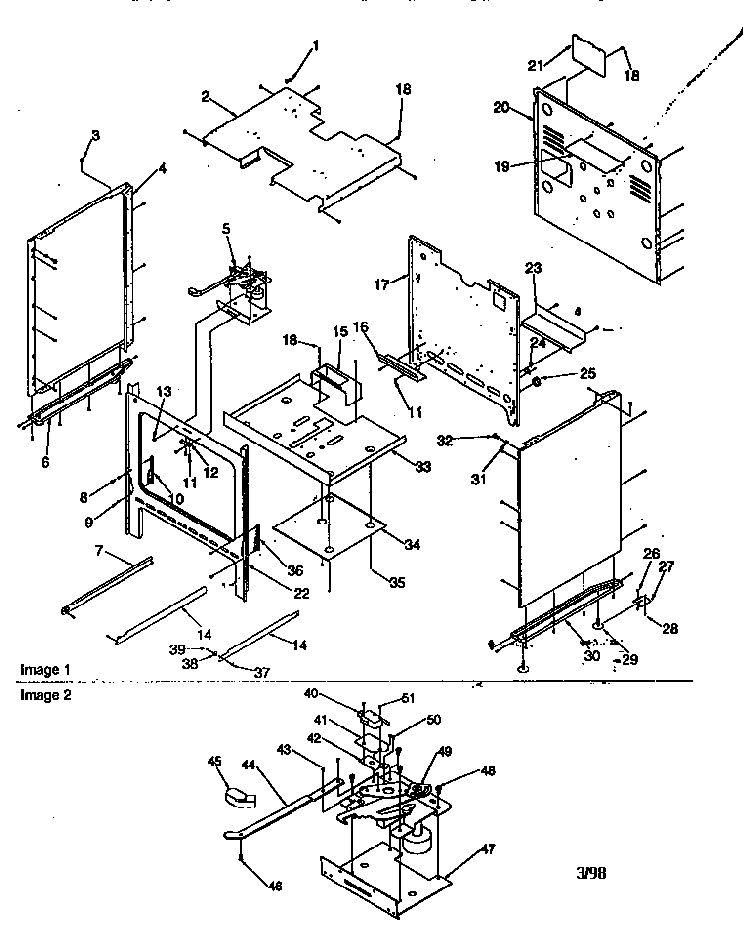 Cabinet Diagram and Parts List for ARG7200L-P1143323NL  Amana Range