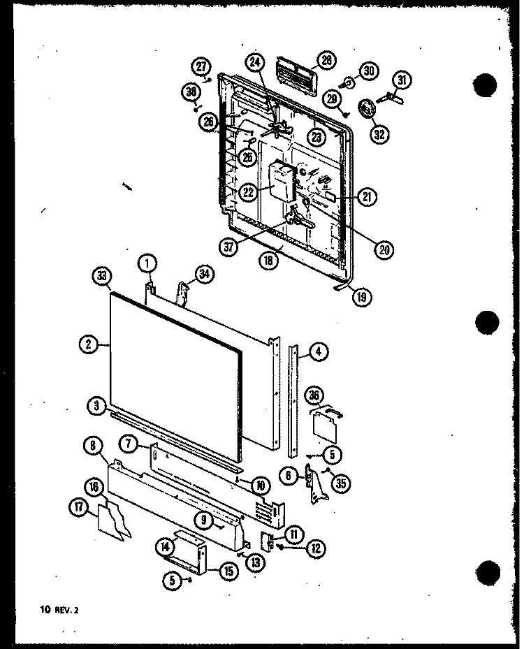 Page 4 Diagram and Parts List for DU6000B P7712009W Amana Dishwasher