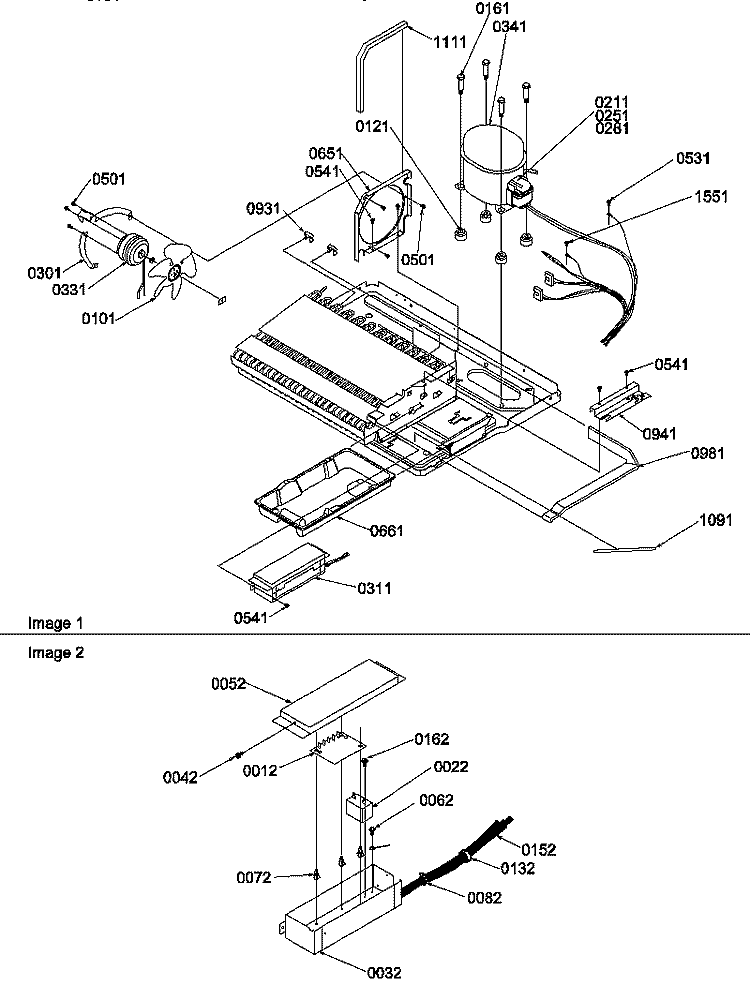 MACHINE COMPARTMENT Diagram and Parts List for SR20TW P1190102W W Amana Refrigerator