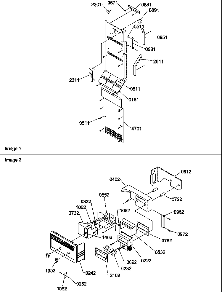 CONTROL ASSY Diagram and Parts List for SR20TW P1190102W W Amana Refrigerator
