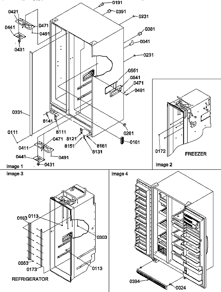 CABINET PARTS Diagram and Parts List for SR25TL P1194002W L Amana Refrigerator
