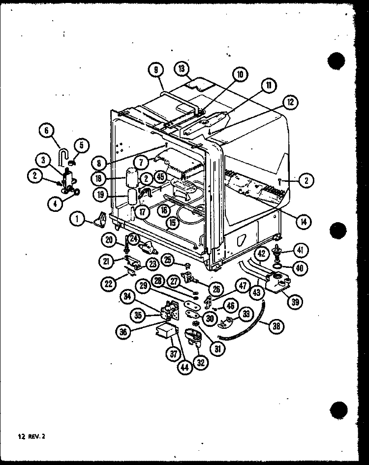 Page 5 Diagram and Parts List for DU6000 P7712006W Amana Dishwasher