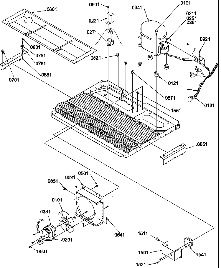 MACHINE COMPARTMENT Diagram and Parts List for SR25TL P1194002W L Amana Refrigerator