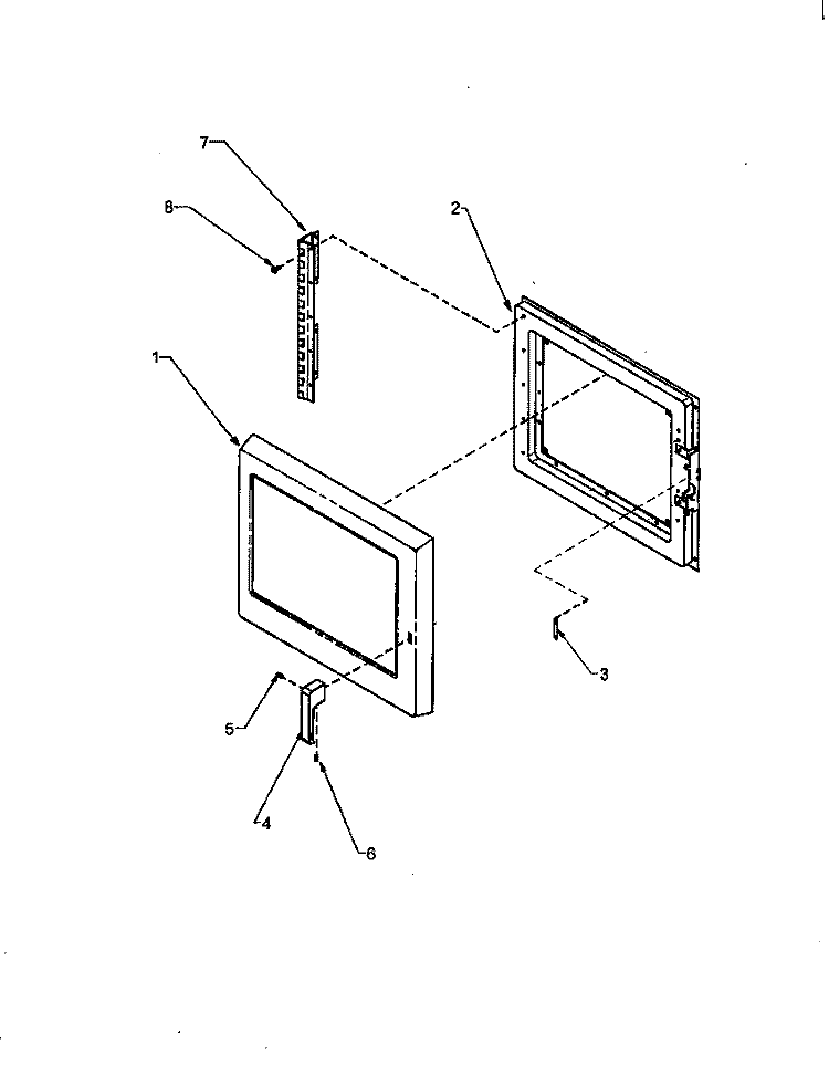 DOOR ASSY Diagram and Parts List for URC517MP P1191102M Amana Microwave