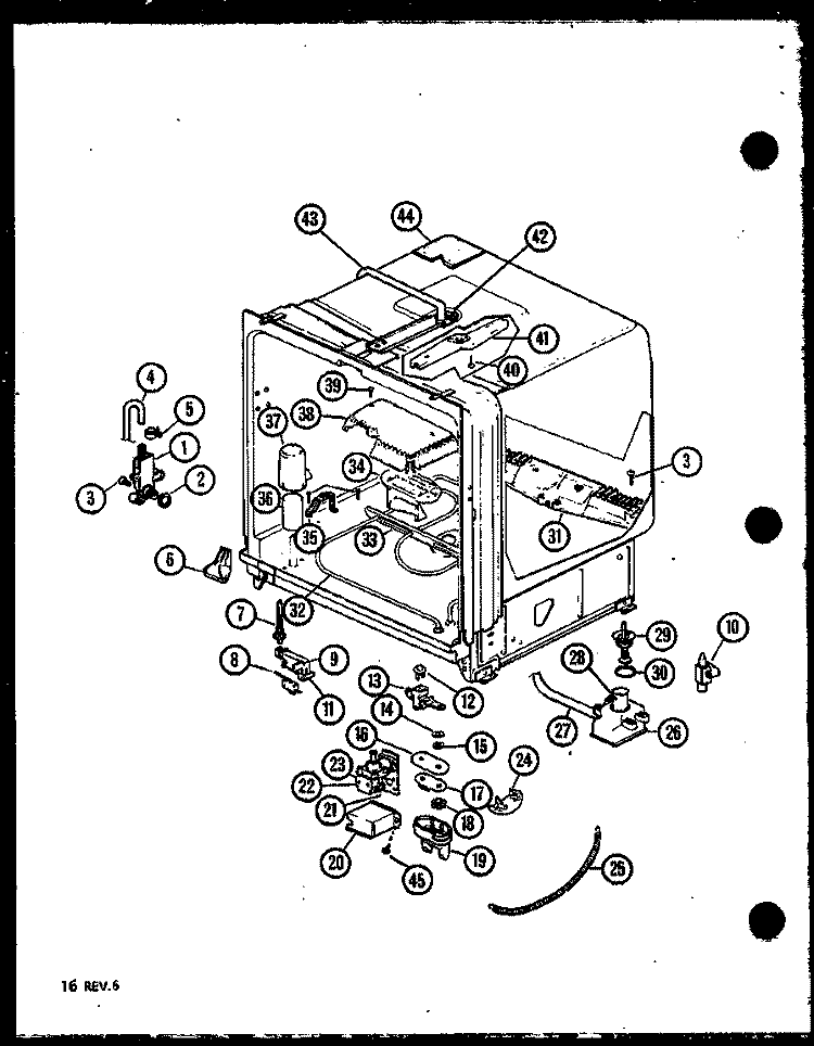 Page 7 Diagram and Parts List for DU6000B P7712009W Amana Dishwasher