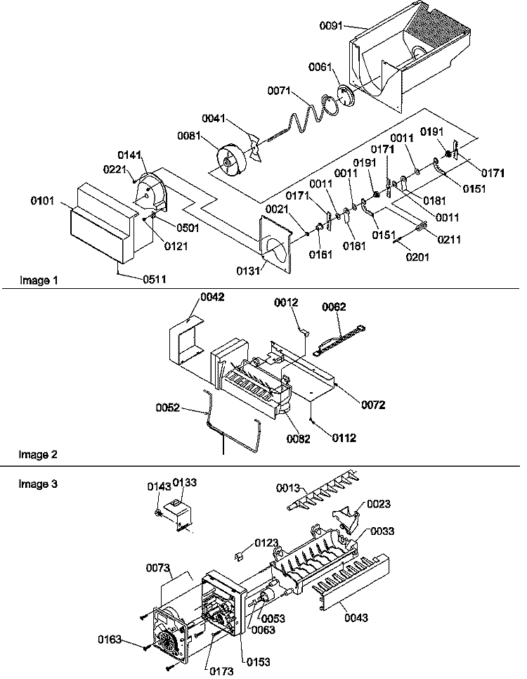 ICE BUCKET AUGER, IM, & IM PARTS Diagram and Parts List for SBDX520SW P1185104W W Amana Refrigerator