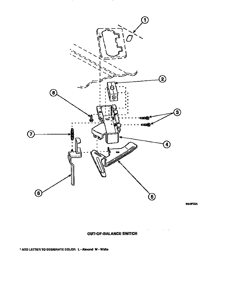 OUT - OF - BALANCE SWITCH Diagram and Parts List for LW6123LM PLW6123LM A Amana Washer