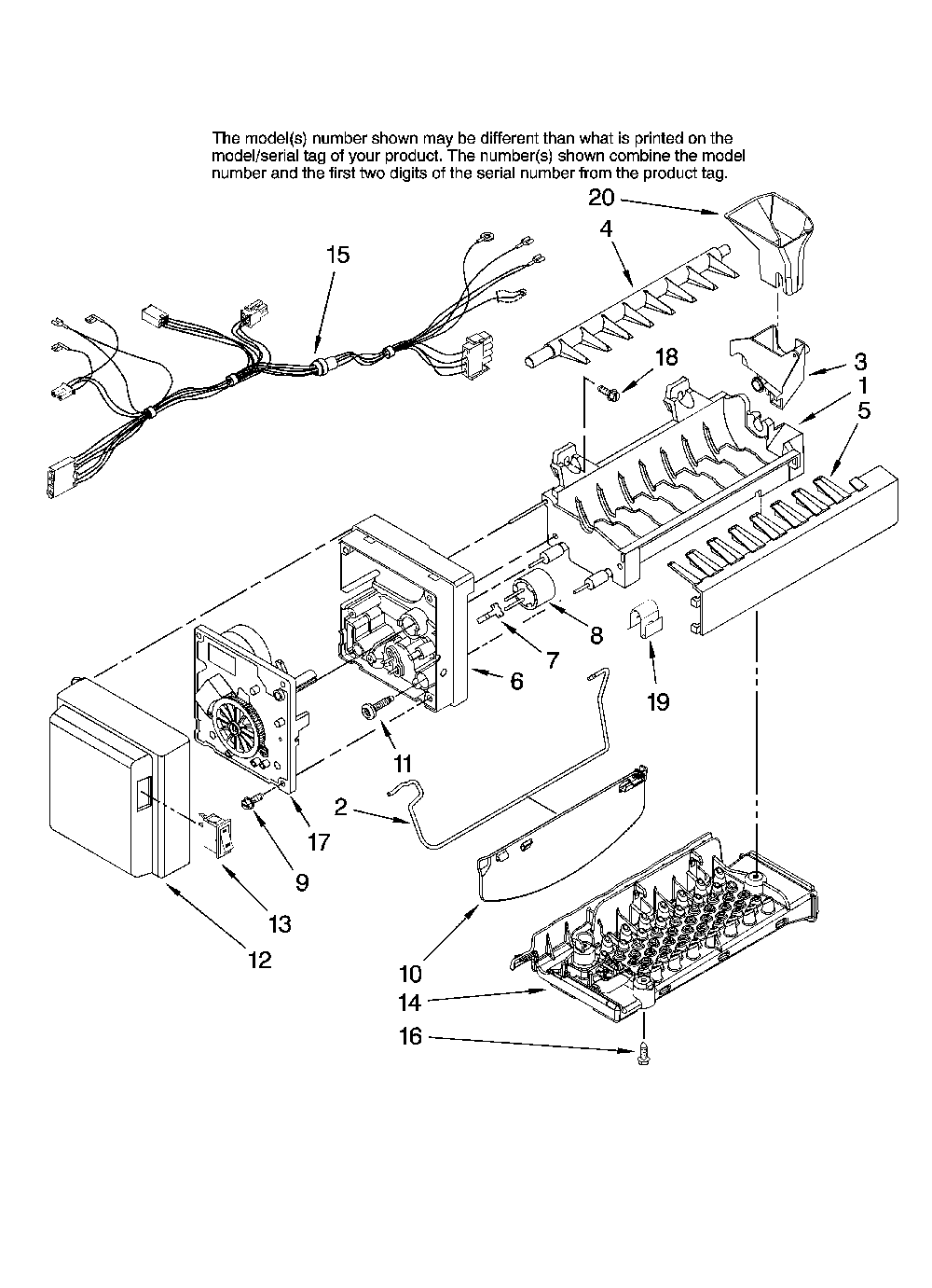 Icemaker parts Diagram and Parts List for MFI2569VEM0  Maytag Refrigerator