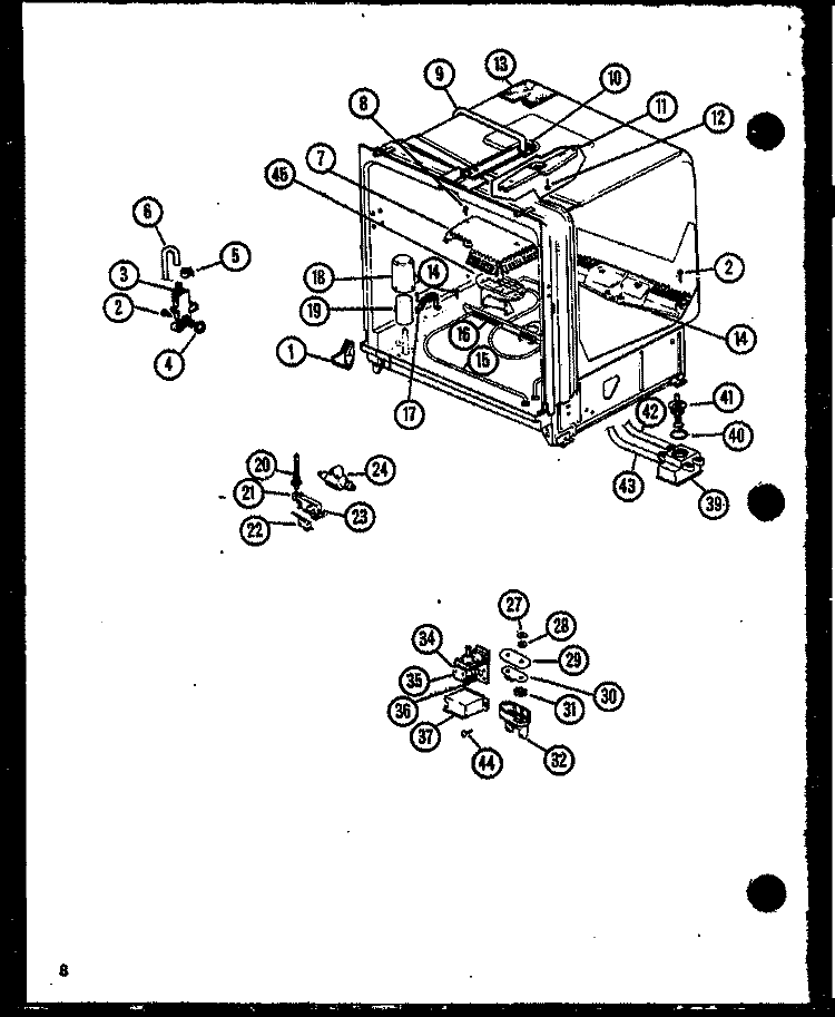 Page 3 Diagram and Parts List for DU9010W P7712010W Amana Dishwasher