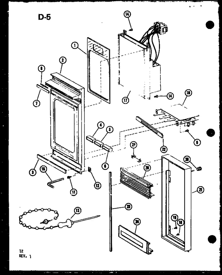 Control Panel Diagram and Parts List for RR-9TB P75043-3M Amana Microwave