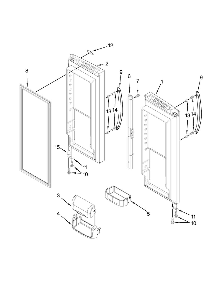 Refrigerator Door Parts Diagram and Parts List for MFF2258VEA10  Maytag Refrigerator