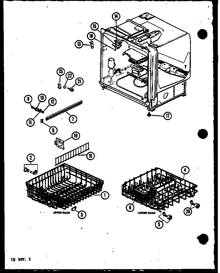 Page 4 Diagram and Parts List for DU9010W P7712010W Amana Dishwasher