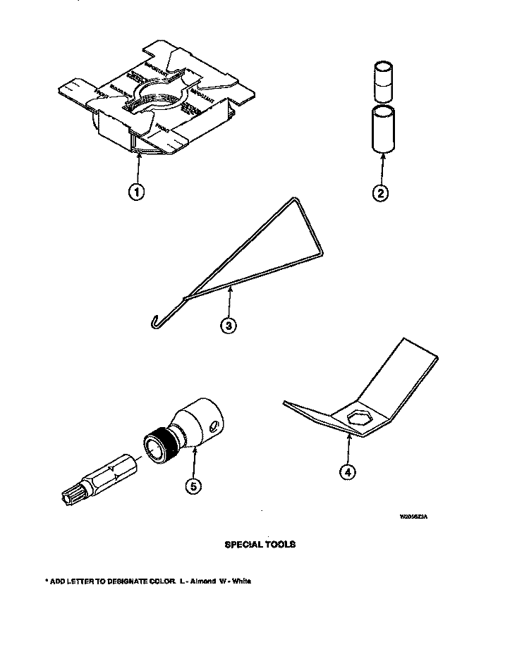 SPECIAL TOOLS Diagram and Parts List for LW8413W2B PLW8413W2 A Amana Washer