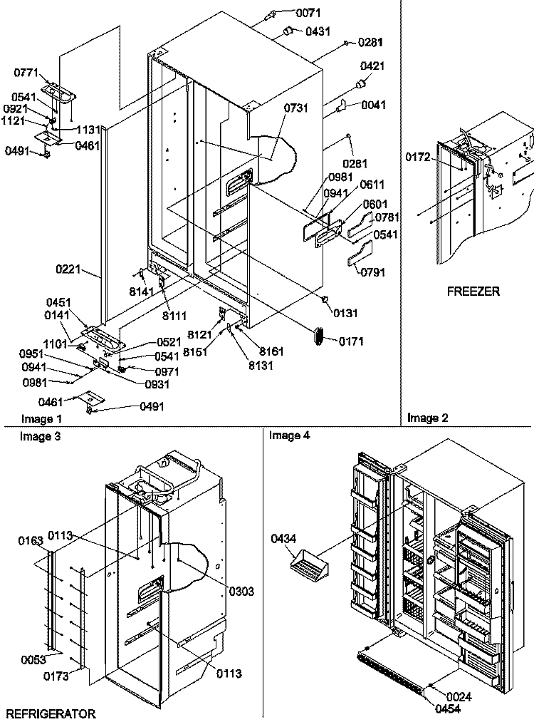 CABINET PARTS AND TOE GRILLE Diagram and Parts List for SB520SW P1185003W W Amana Refrigerator