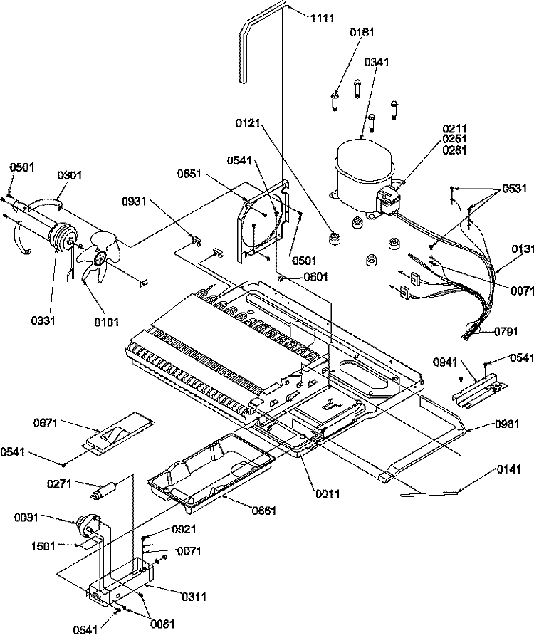 MACHINE COMPARTMENT Diagram and Parts List for SB520SW P1185003W W Amana Refrigerator