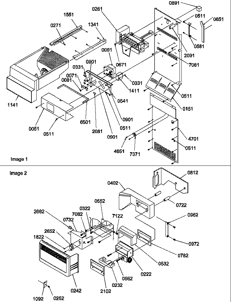ICE MAKER / CONTROL ASSY Diagram and Parts List for SBDE520SW P1185202W W Amana Refrigerator