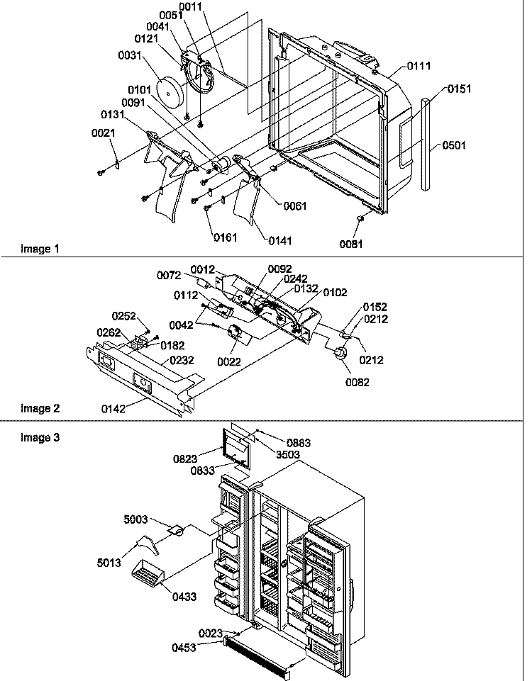 ICE & WATER CAV / ELEC BRKT / & TOE GRILLE Diagram and Parts List for SRDE327S3E P1307101W E Amana Refrigerator