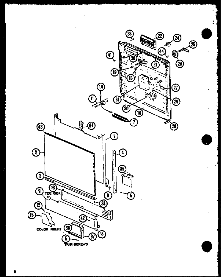 Page 2 Diagram and Parts List for DU6000BR P1130507W Amana Dishwasher