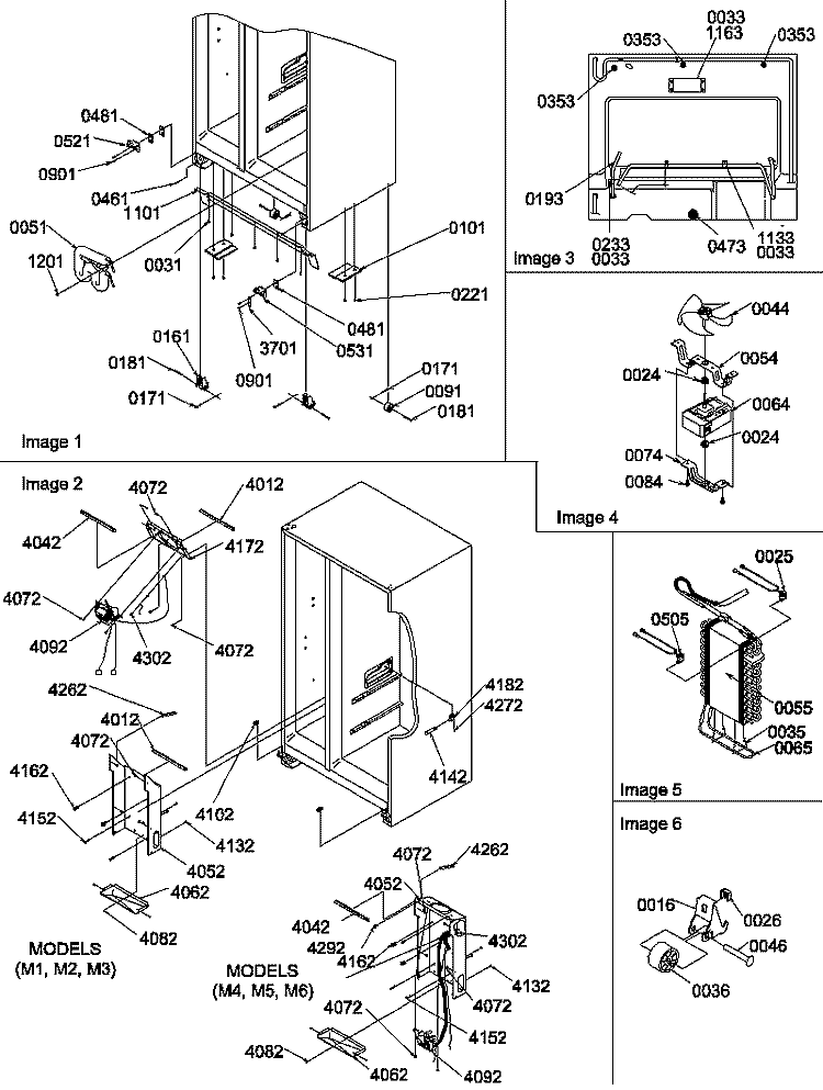 DRAIN SYSTEMS, ROLLERS, AND EVAP ASSY Diagram and Parts List for SRDE327S3E P1307101W E Amana Refrigerator