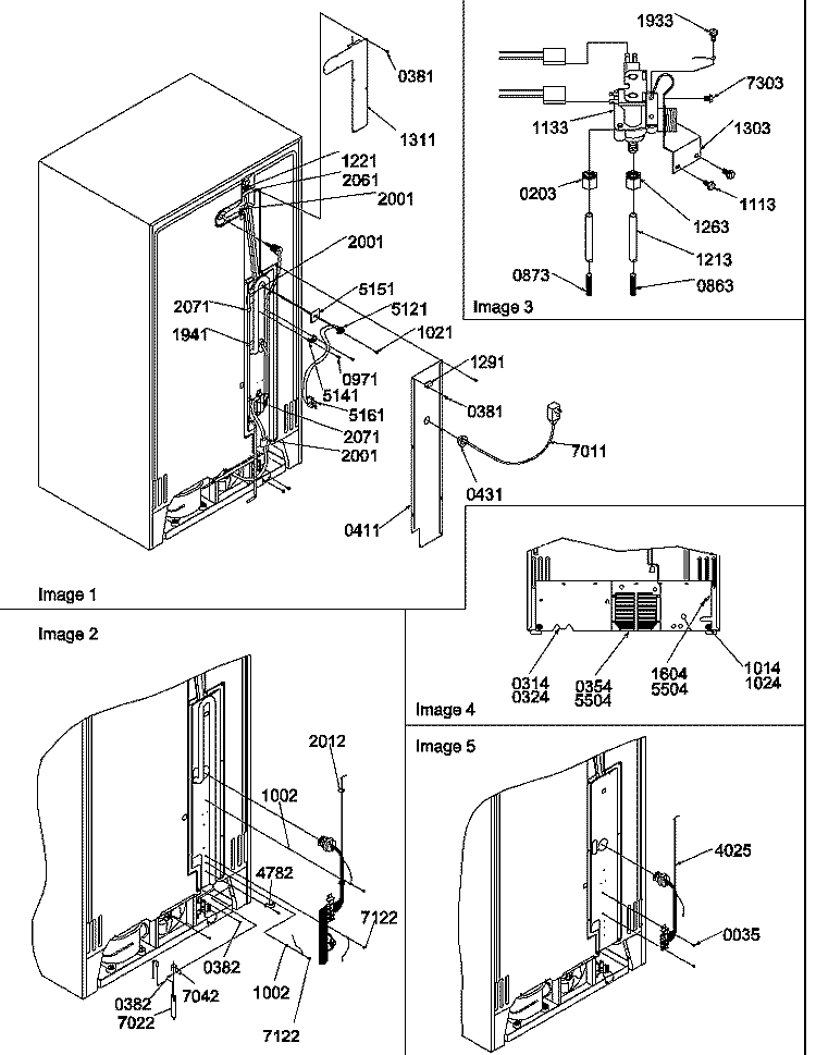 CABINET BACK Diagram and Parts List for SRDE327S3E P1307101W E Amana Refrigerator