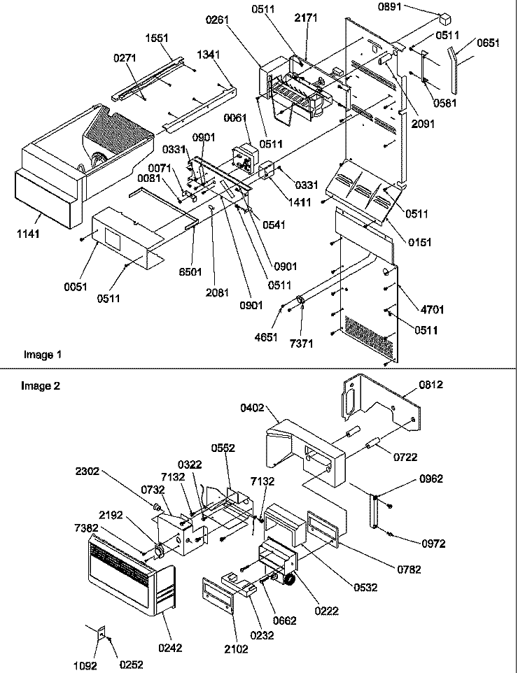 ICE MAKER / CONTROL ASSY Diagram and Parts List for SRDE327S3E P1307101W E Amana Refrigerator