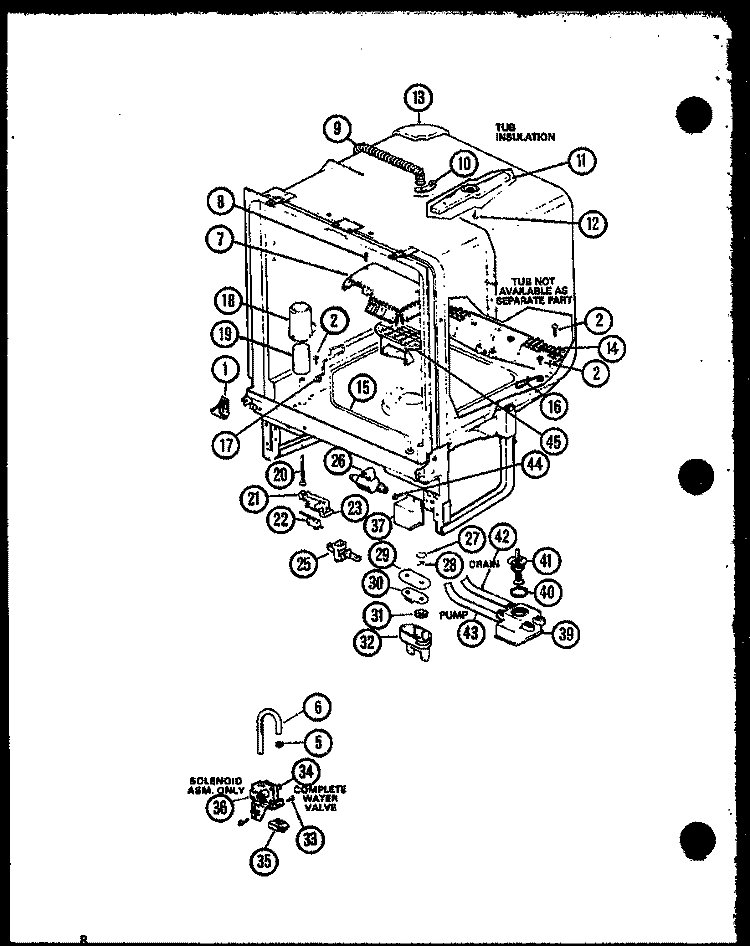 Page 3 Diagram and Parts List for DU6000BR P1130507W Amana Dishwasher
