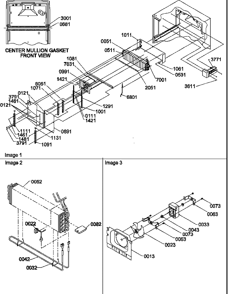 EVAP AND FAN MOTOR ASSEMBLIES Diagram and Parts List for TR21S4E P1196105W E Amana Refrigerator