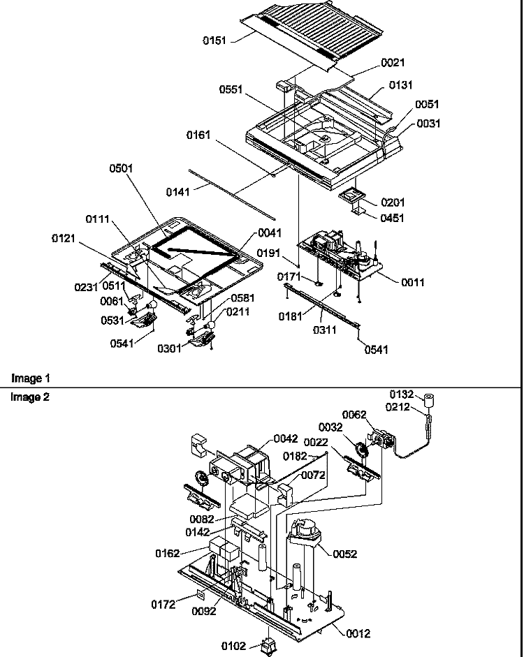 DRAIN BLOCK ASSY AND CONTROL ASSY Diagram and Parts List for TR522SW P1182703W W Amana Refrigerator