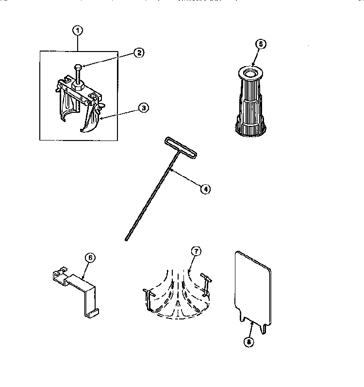 Special Tools Diagram and Parts List for CW8202W2-PCW8202W2A  Crosley Washer