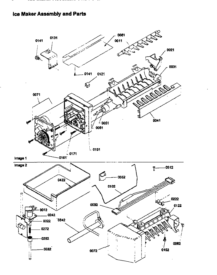 ICE MAKER ASSY AND PARTS Diagram and Parts List for TR522SW P1182703W W Amana Refrigerator