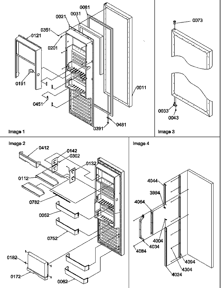 REF DOOR Diagram and Parts List for SRD325S5W P1199402W W Amana Refrigerator