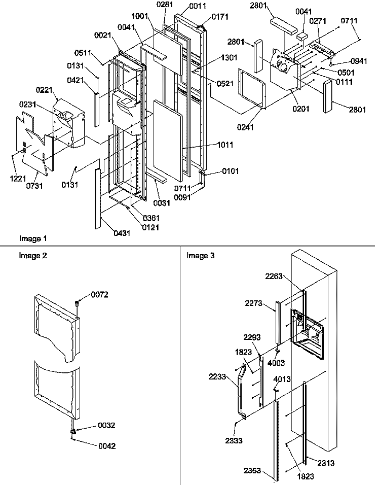FZ DOOR Diagram and Parts List for SXD520SW P1182402W W Amana Refrigerator