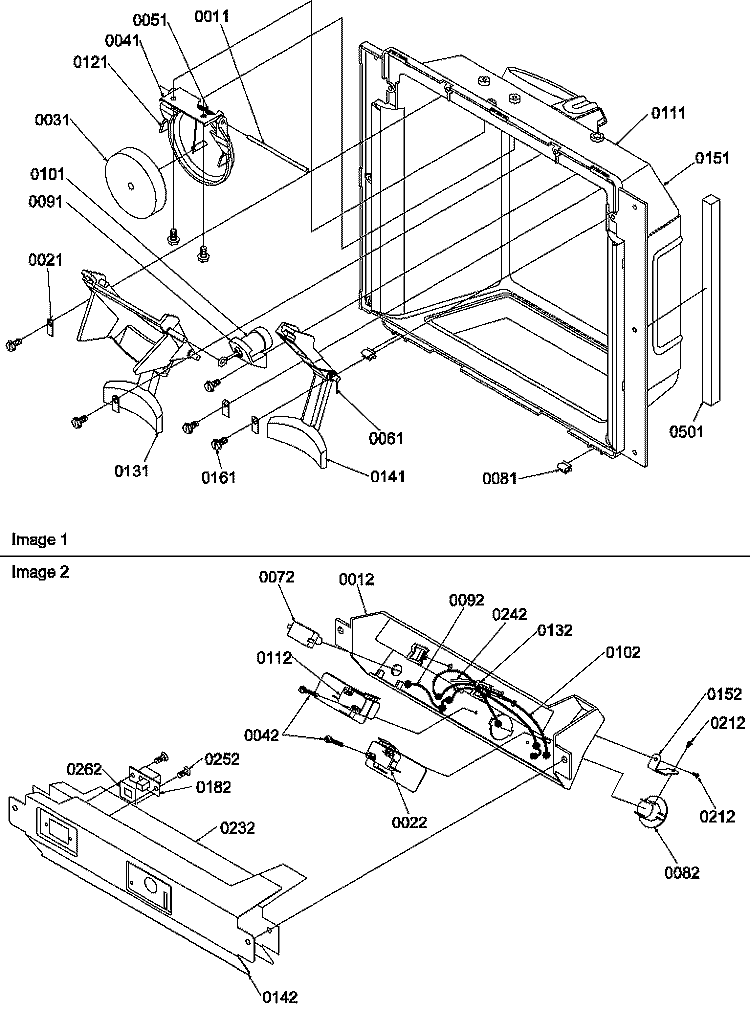 ICE & WATER CAVITY & ELEC BRKT ASSY Diagram and Parts List for SXD520SW P1182402W W Amana Refrigerator