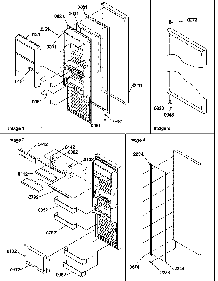 REF DOOR Diagram and Parts List for SRD520SL P1186302W L Amana Refrigerator