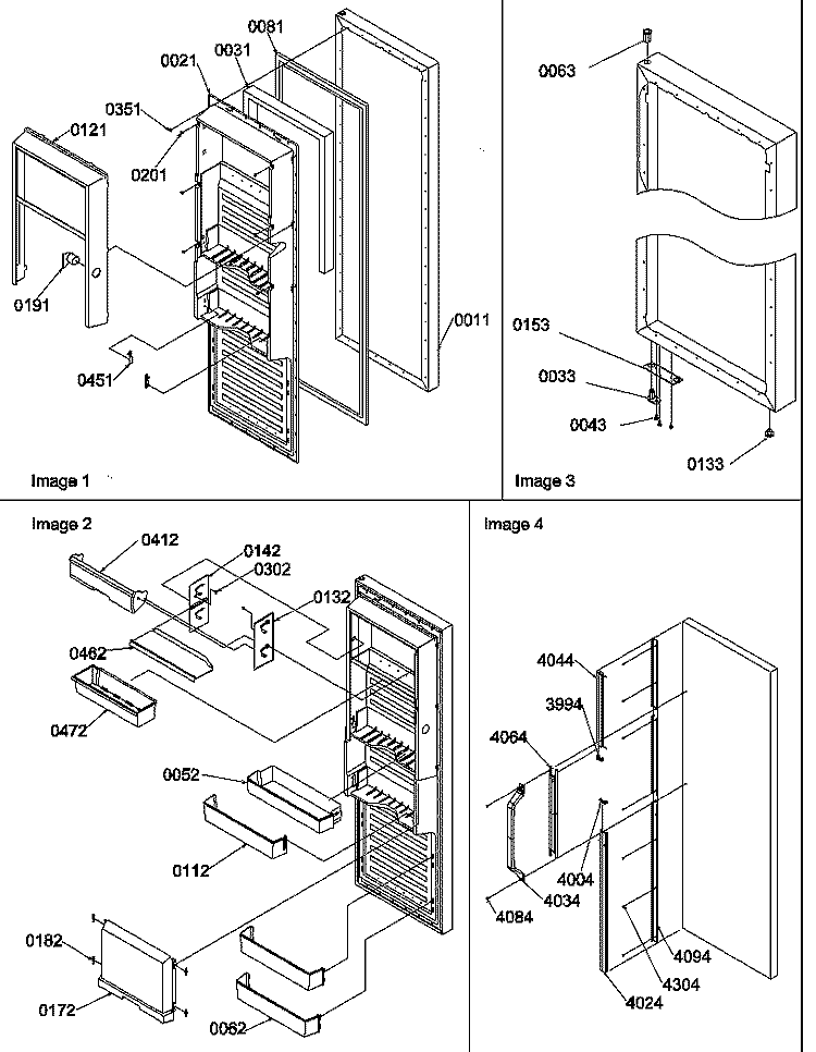 REF DOOR Diagram and Parts List for SRD27S4E P1190306W E Amana Refrigerator